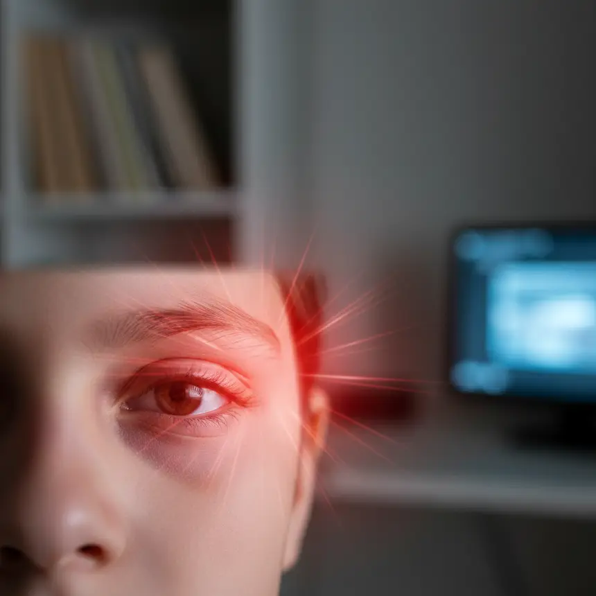 Fatigued child's eyes