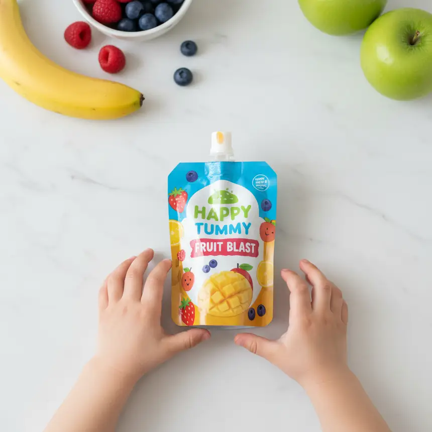 Child nutrition intake, squeeze snack
