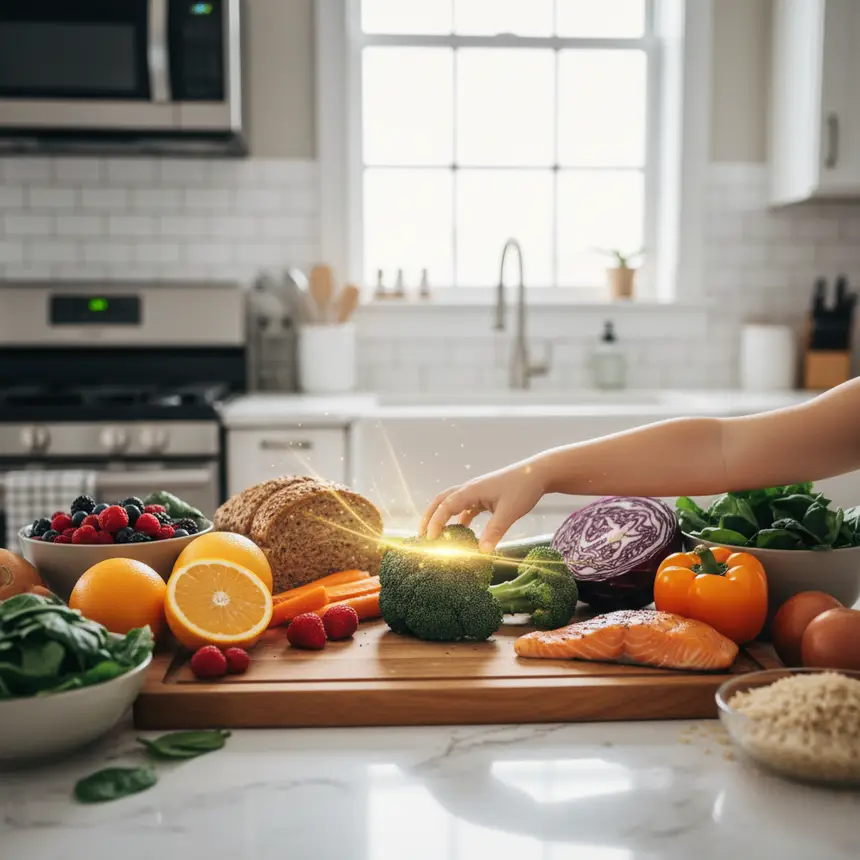 Healthy meal preparation ingredients