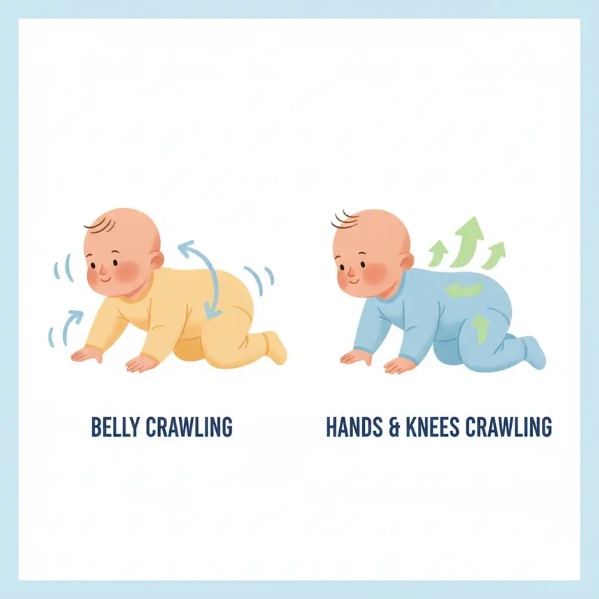 Belly crawl hands-knees comparison