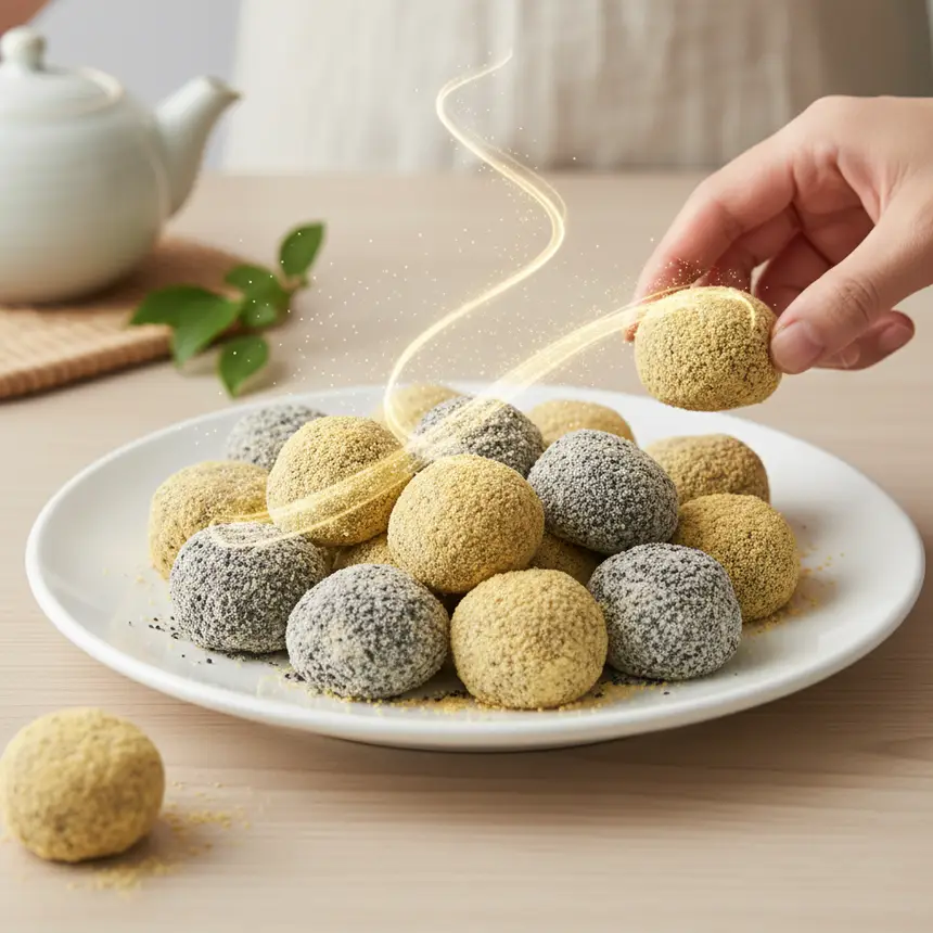 Nutritious rice cake snack, golden nutrients