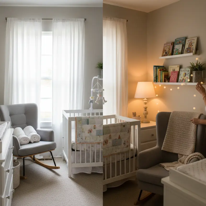 Baby room day night environment